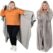 Load image into Gallery viewer, Super Blanky Wearable Blanket Throw - Silver Gray
