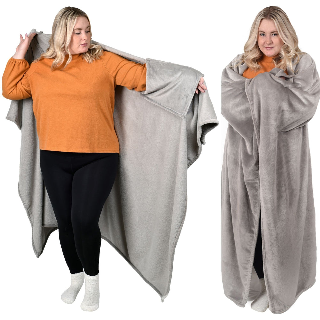 Super Blanky Wearable Blanket Throw - Silver Gray