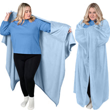 Load image into Gallery viewer, Super Blanky Wearable Blanket Throw - Breezy Blue
