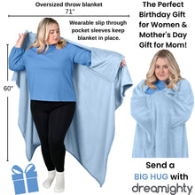 Load image into Gallery viewer, Super Blanky Wearable Blanket Throw - Breezy Blue
