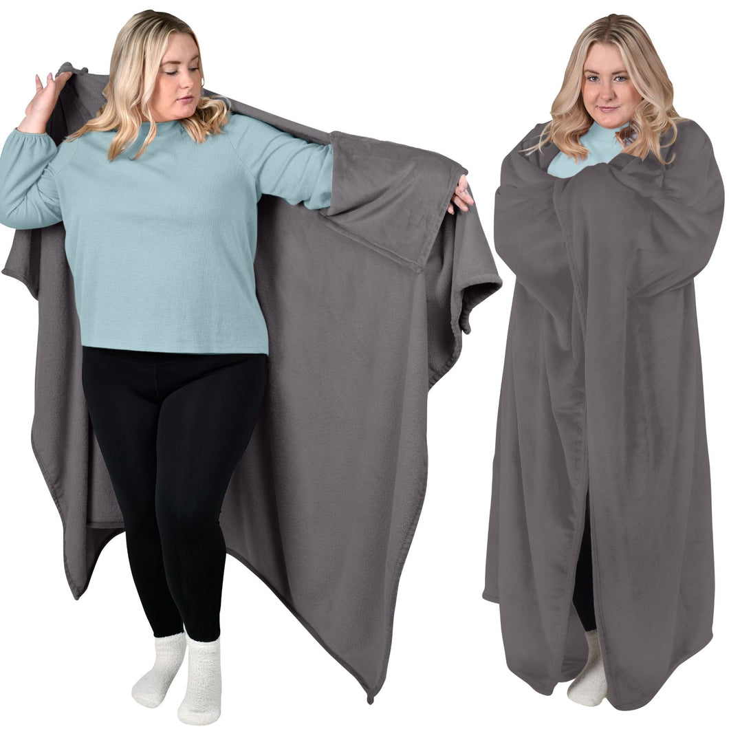 Super Blanky Wearable Blanket Throw - Onyx Gray