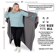 Load image into Gallery viewer, Super Blanky Wearable Blanket Throw - Onyx Gray
