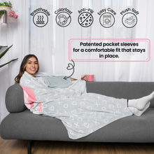 Load image into Gallery viewer, Super Blanky Throw Wearable Blanket - Kiss Pink
