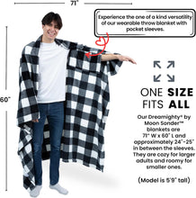 Load image into Gallery viewer, Super Blanky Wearable Blanket Throw - Buffalo Plaid White
