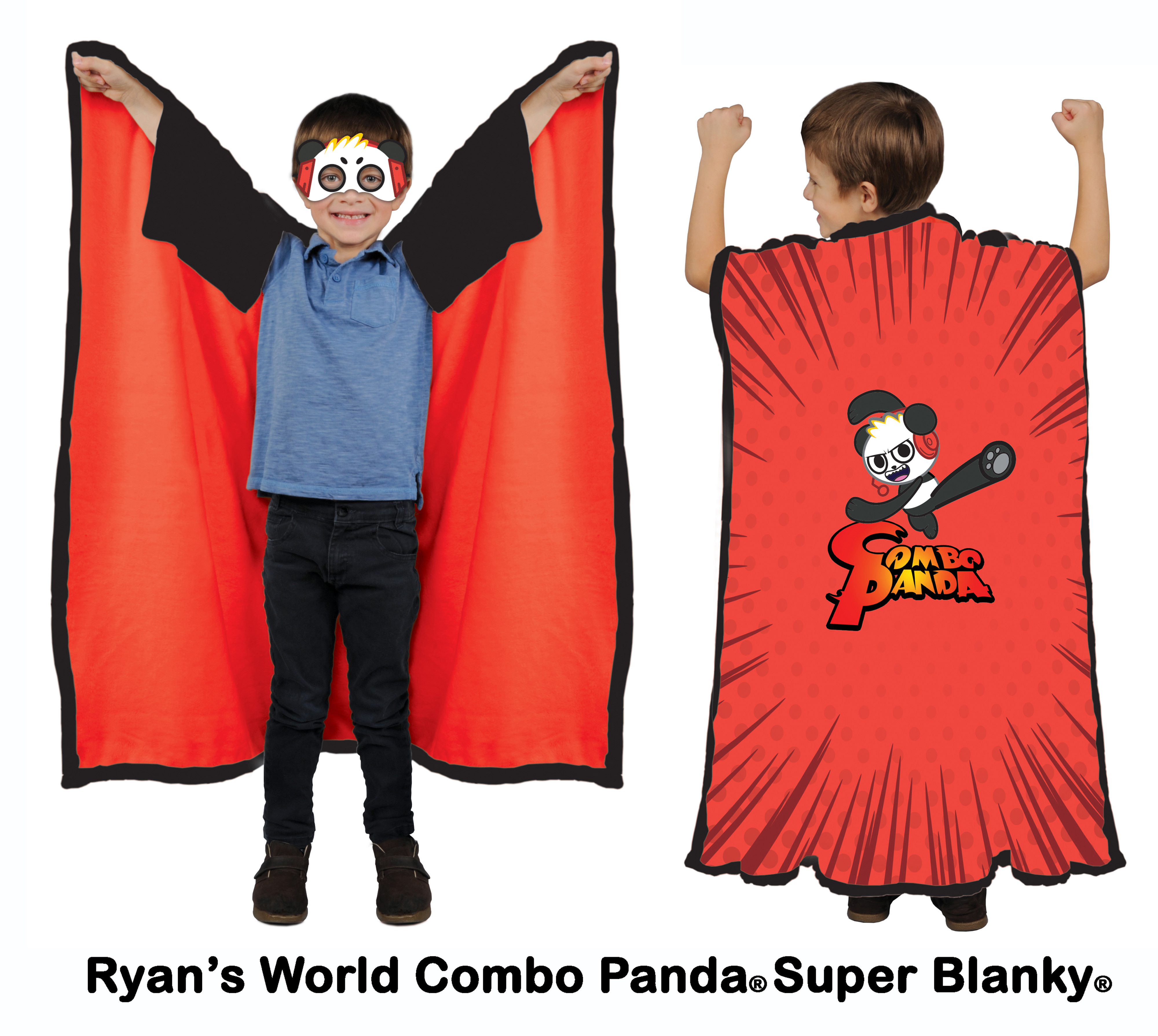 Details about   Ryan's World Super Blankey All In One Cape & Throw With Bonus Character Mask 
